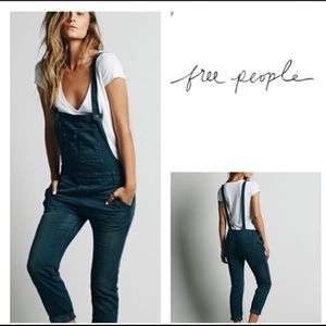 Free People Washed Skinny Denim Overall